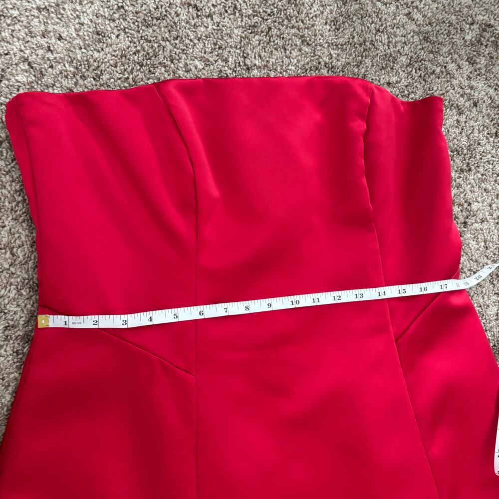 VTG Michelangelo Ruby Red Strapless Ball Gown Wit… - image 13